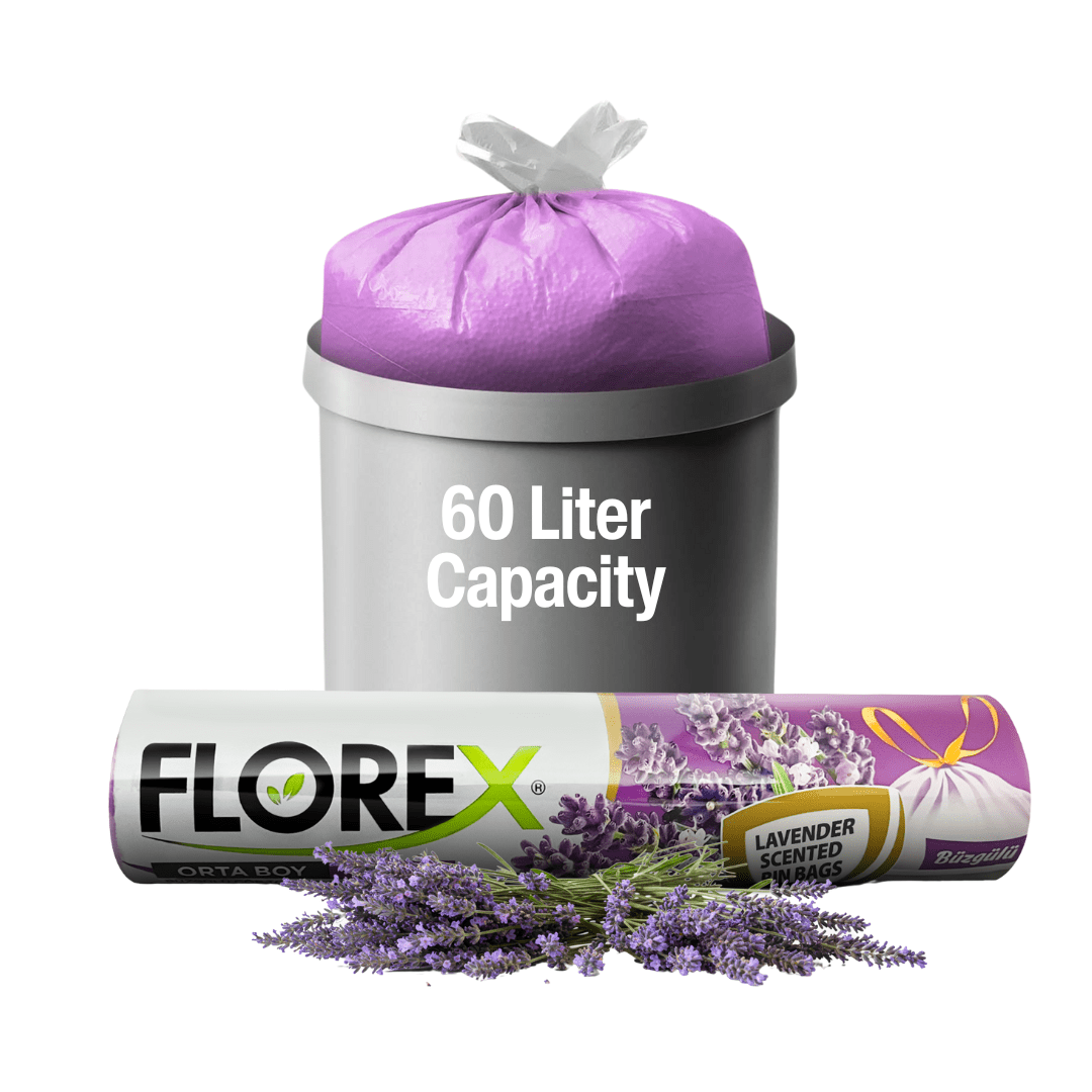 60L Bin Bags - Lavender Scented Bin Bags with Drawstrings - YouKind