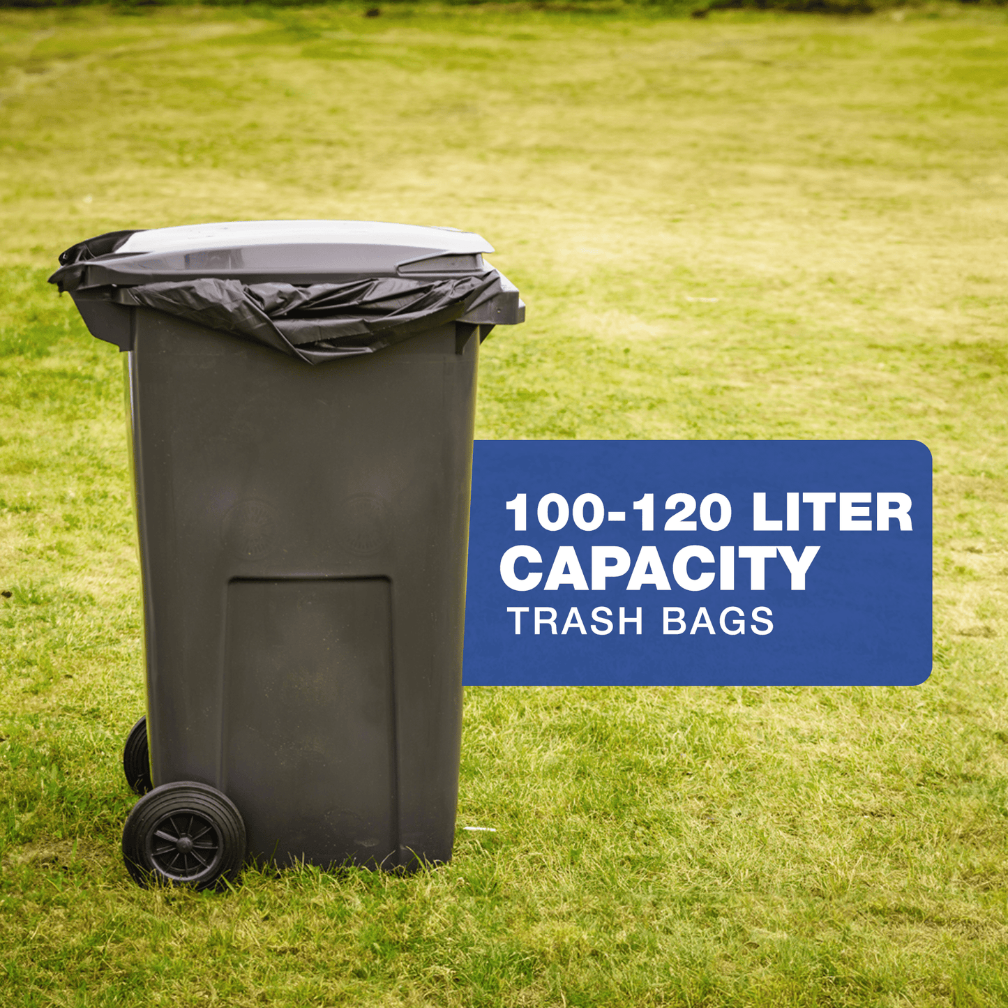 100L - 120L (10 Bags per Roll) - Black Bin Bags - 100% Made of Recycled Material - YouKind