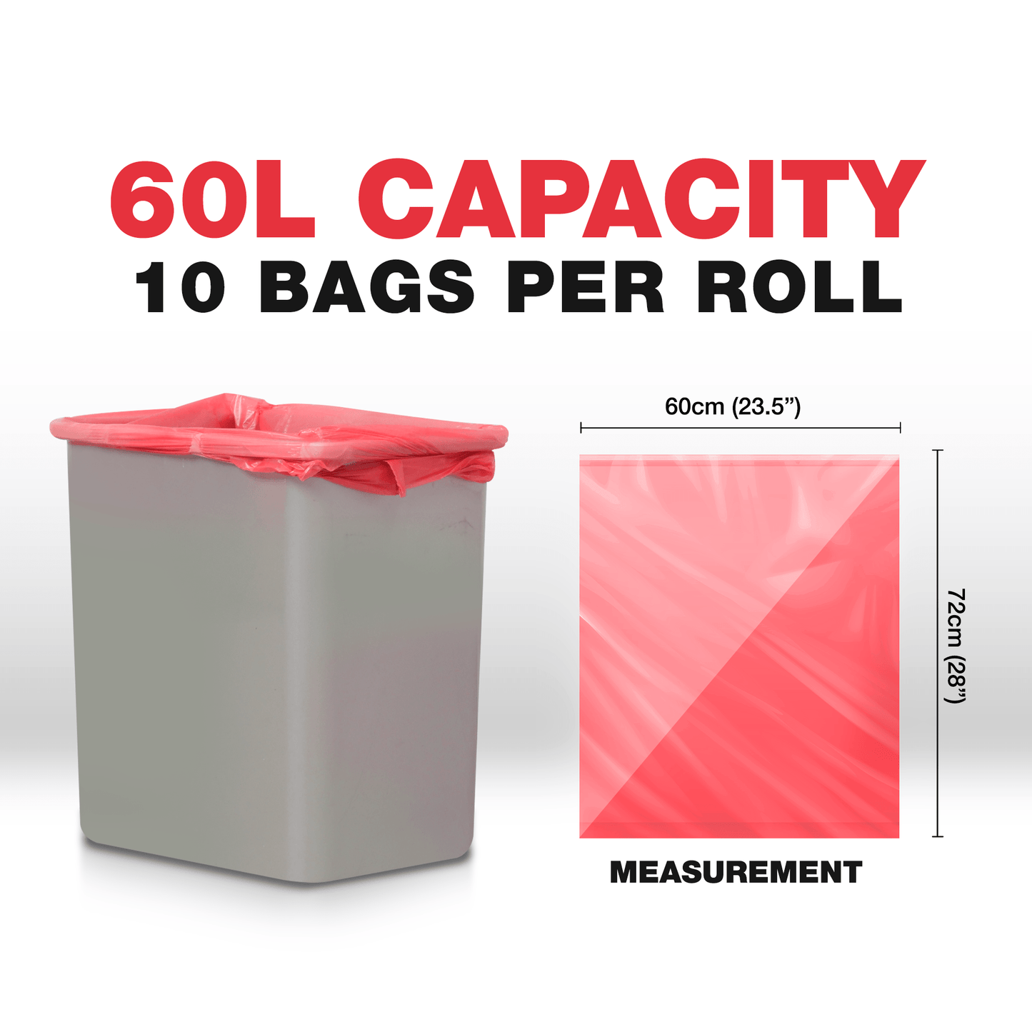 60L (250 Bags) - Strawberry Scented Bin Bags with Drawsting - YouKind
