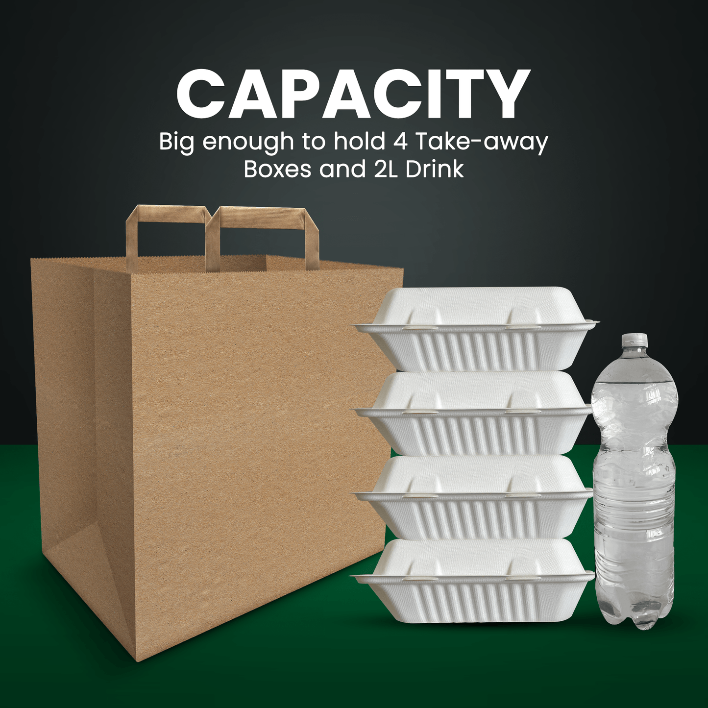 Large Kraft Paper Bags with Handle for Restaurants, Coffee Shops, Boutique and Special Occasions - YouKind