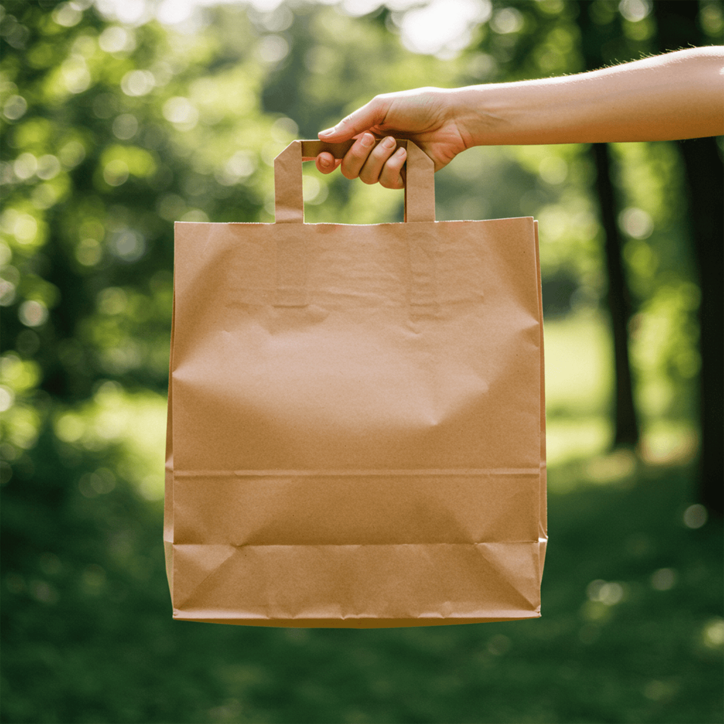 Medium Kraft Paper Bags with Handle for Restaurants, Coffee Shops, Boutique and Special Occasions - YouKind