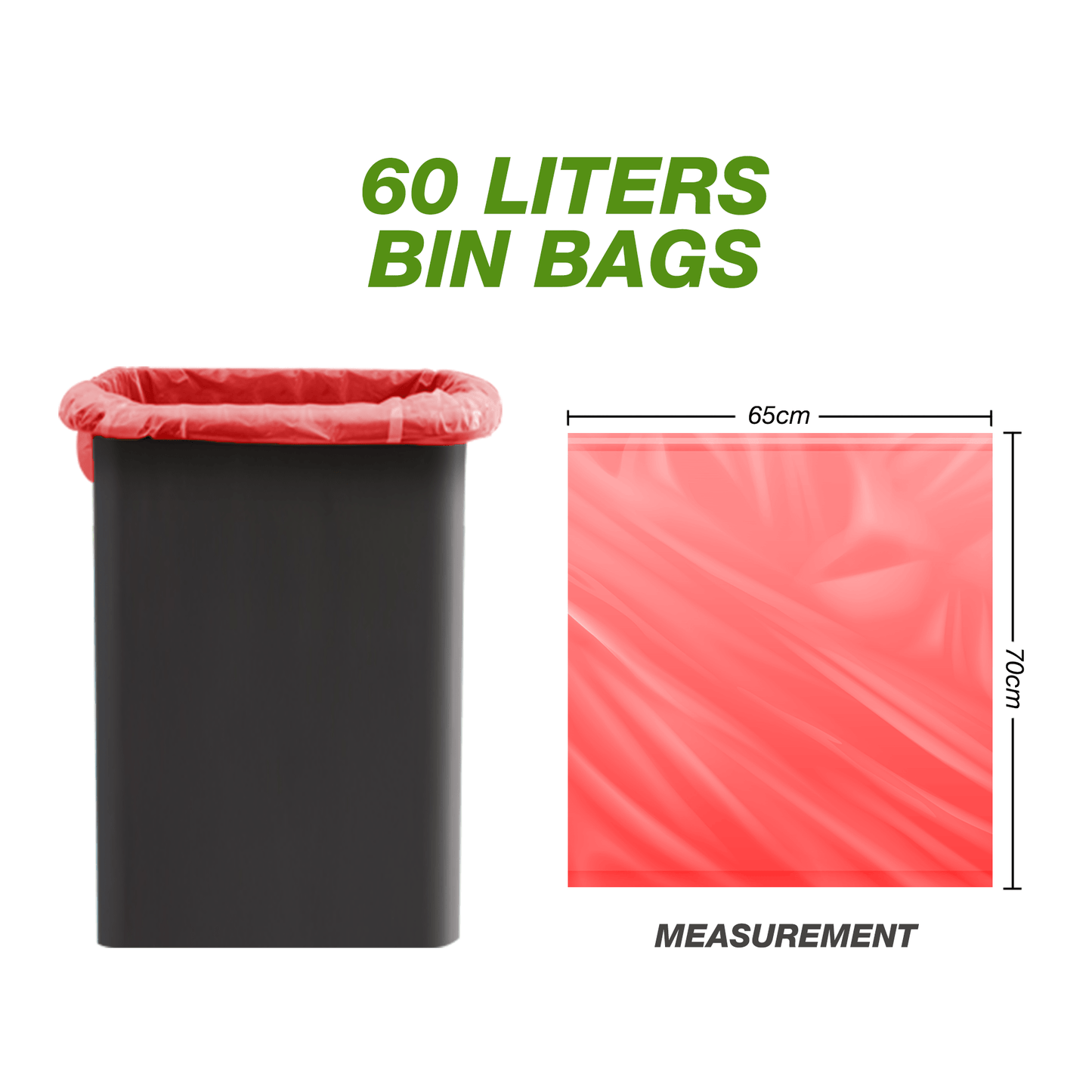 60L Bin Bags - Strawberry Scented Bin Bags with Drawstrings - YouKind