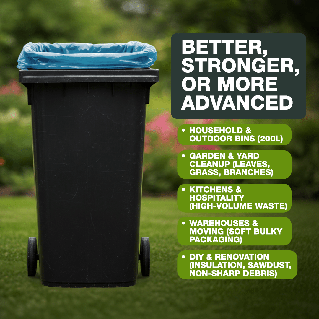 200L Extra Tough Refuse Sacks - 91µm (100 Bags) - YouKind