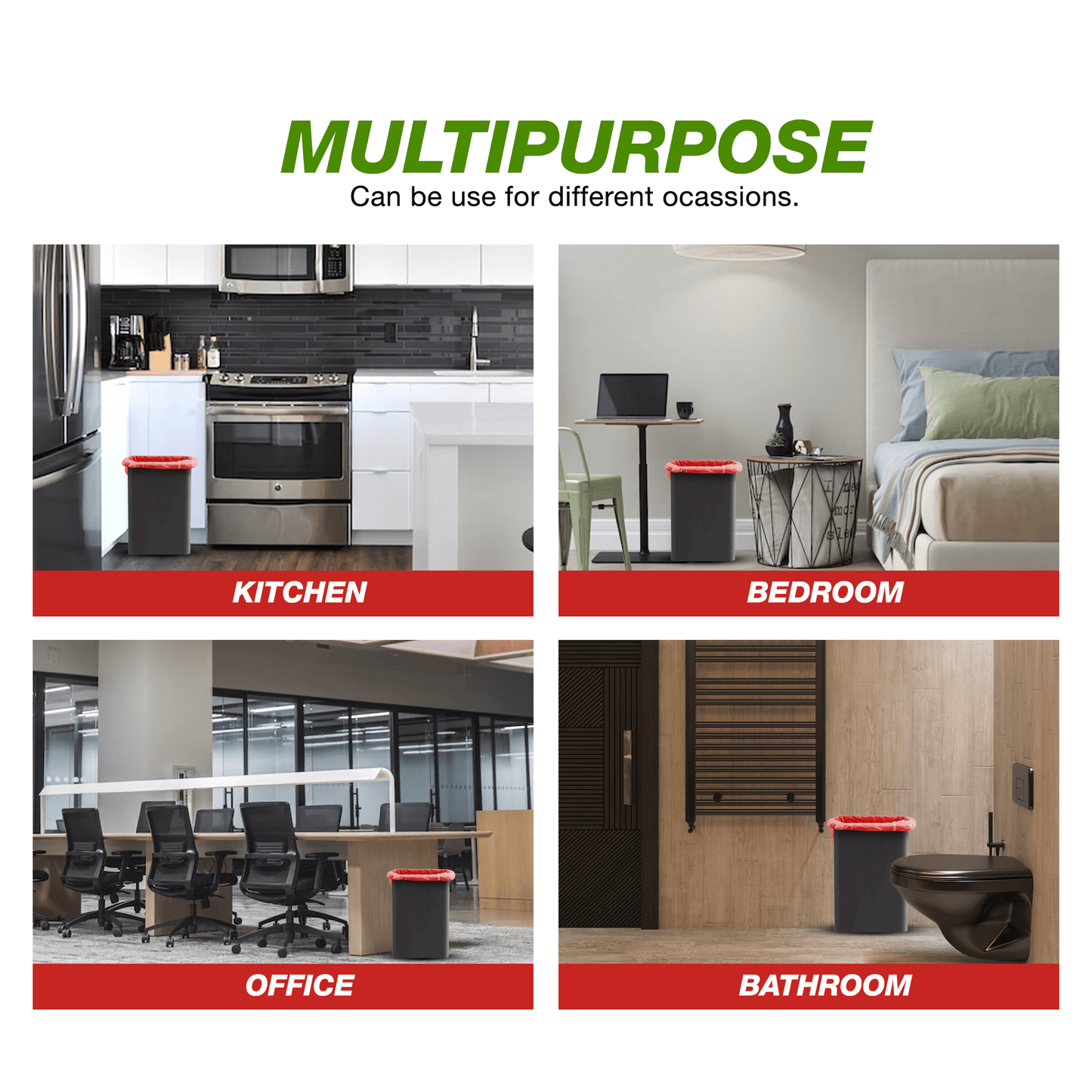 40L Bin Bags - 375 Counts Strawberry Scented Bin Bags with Drawstrings - YouKind