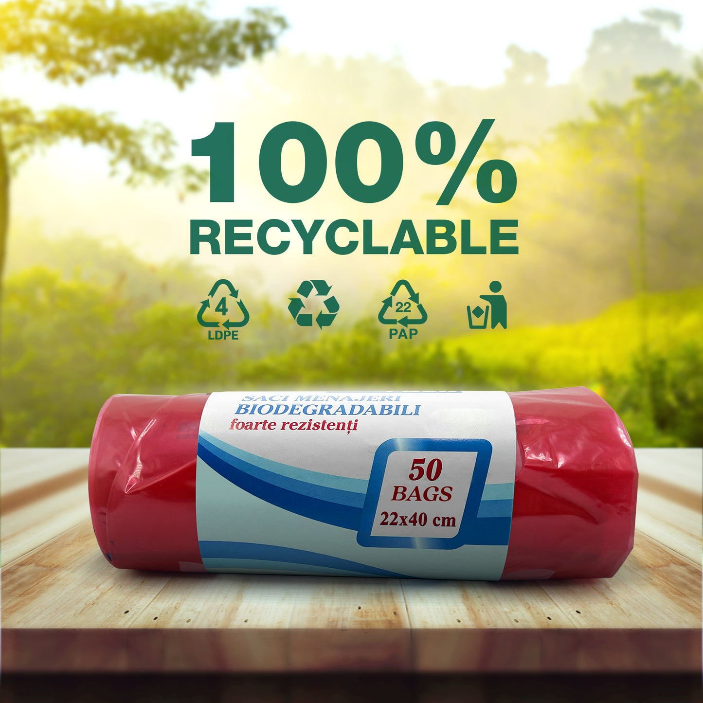 1000 Count - Small Size Carrier Bags - 100% Made of Recycled Material - YouKind