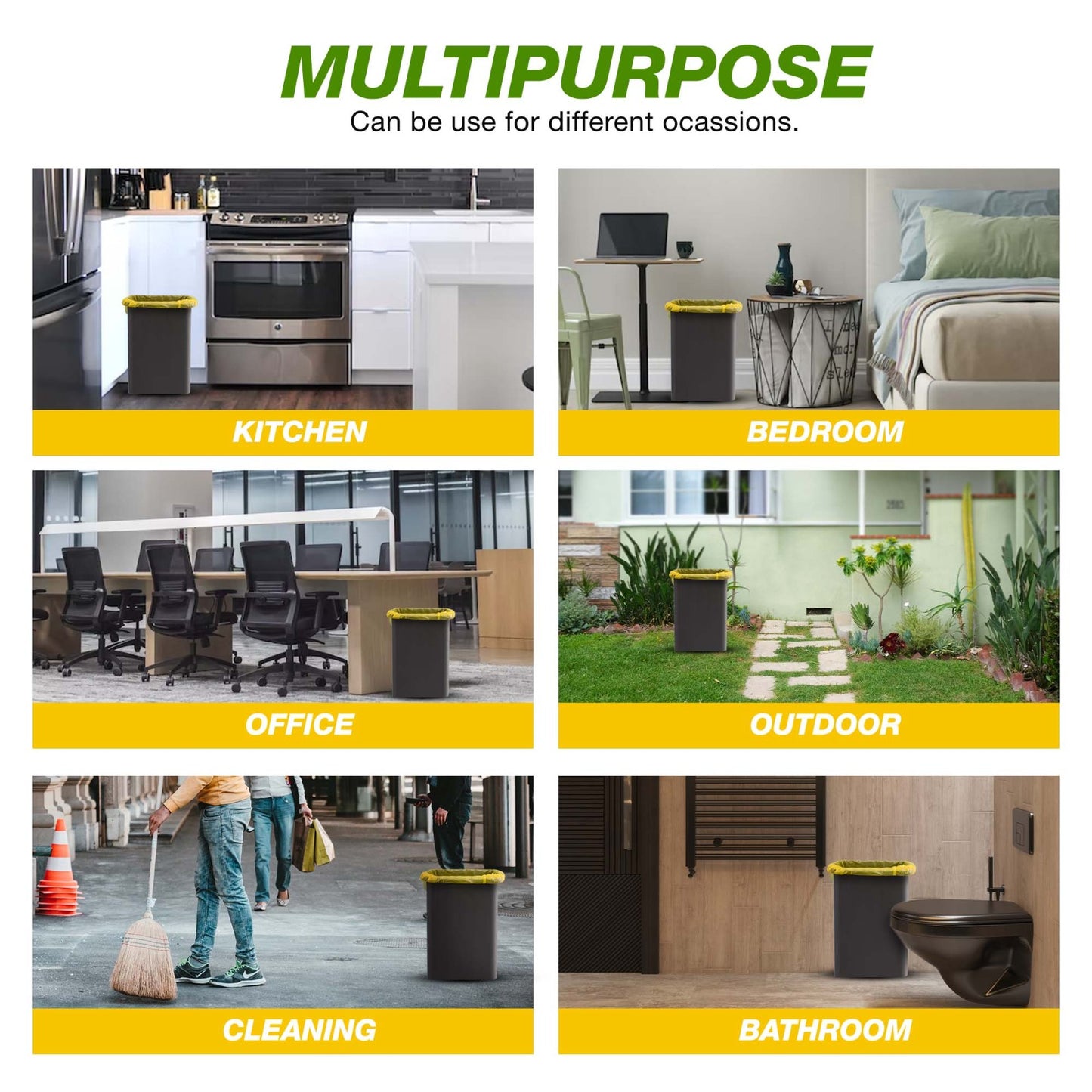 40L Bin Bags - 345 Counts Lemon Scented Bin Bags with Drawstrings - YouKind