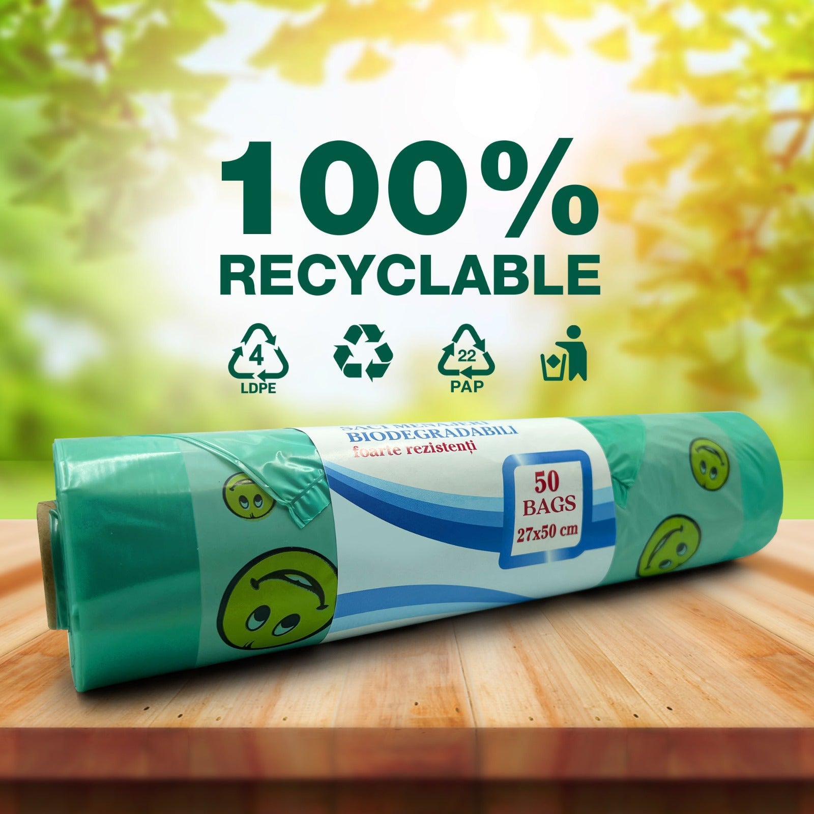 1000 Count | Medium Size - Recycled Carrier Bags Wholesale - YouKind