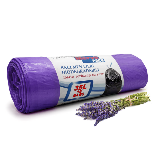 35L and 60L Lavender Scented  Biodegradable Plastic Bin Liners