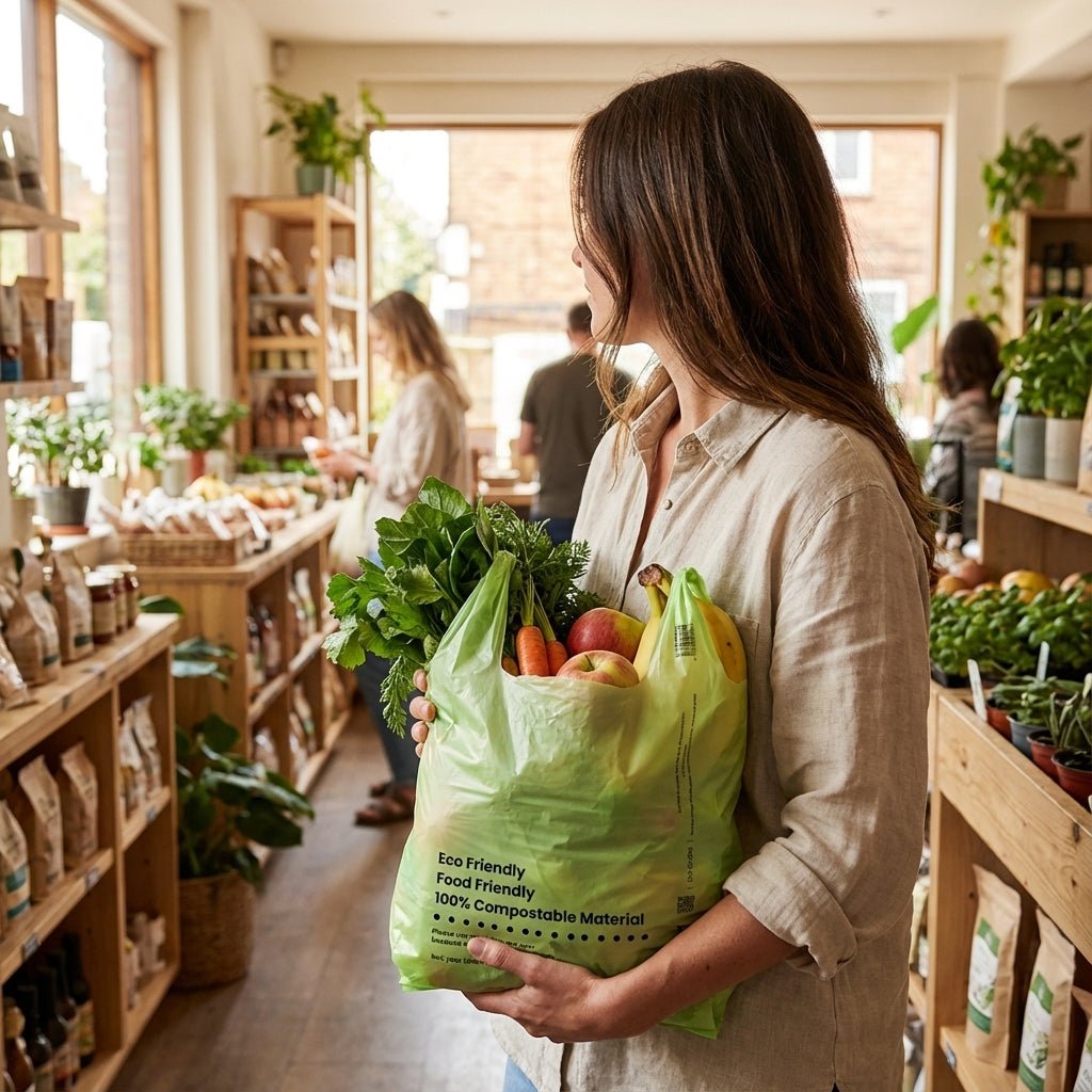 Take - aways, Shopping and Grocery Bags - 100% Compostable Carrier Bags | YouKind UK - YouKind