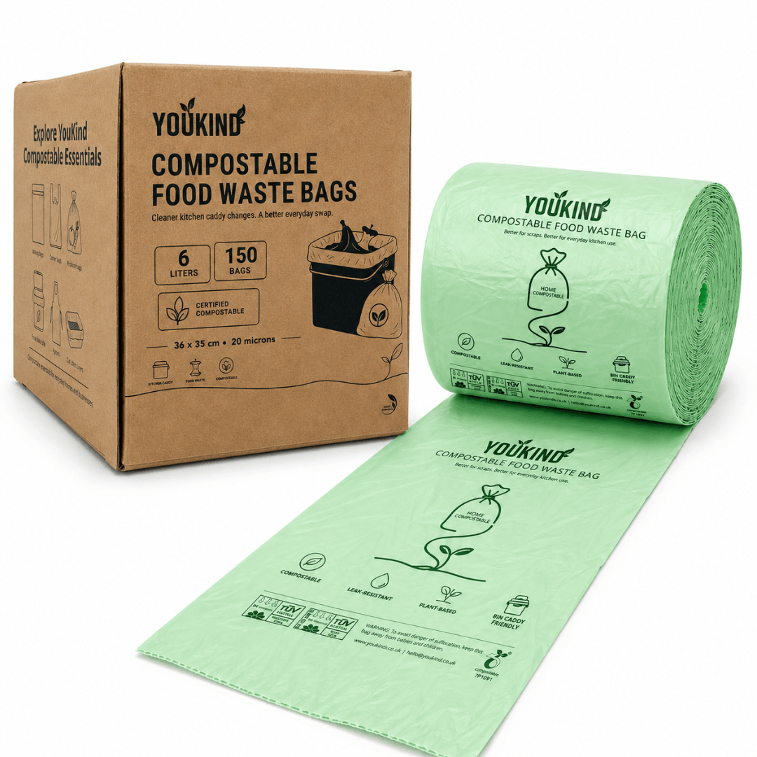 Compostable Food Waste Bags, 40 Per Roll, Kitchen Caddy Liners - YouKind
