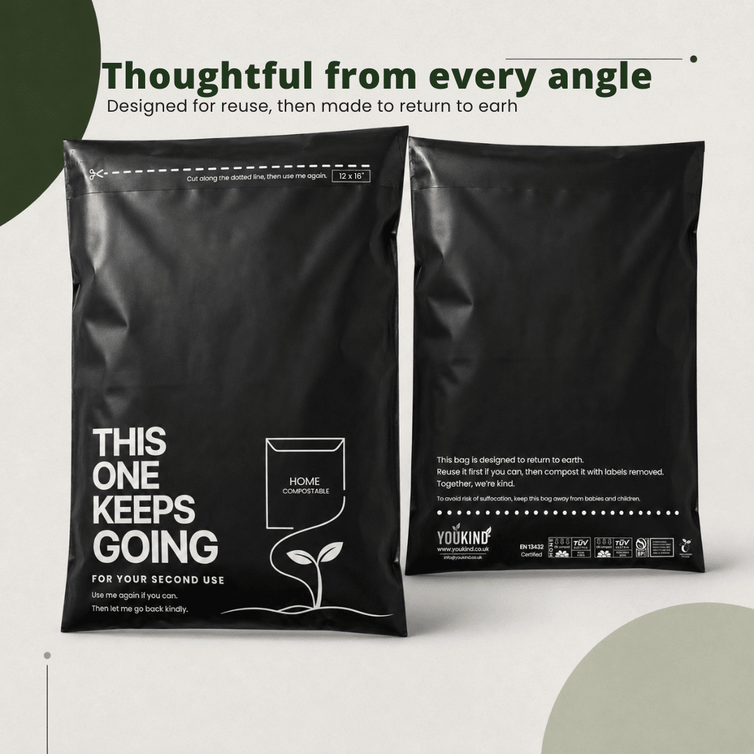 50 YouKind Medium Compostable Mailing Bags | 12 x 16 Inch Mailers - YouKind