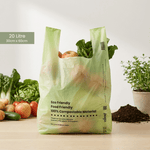 50 YouKind 20L Compostable Carrier Bags with Handles – Large Takeaway, Grocery & Multipurpose Bags - YouKind