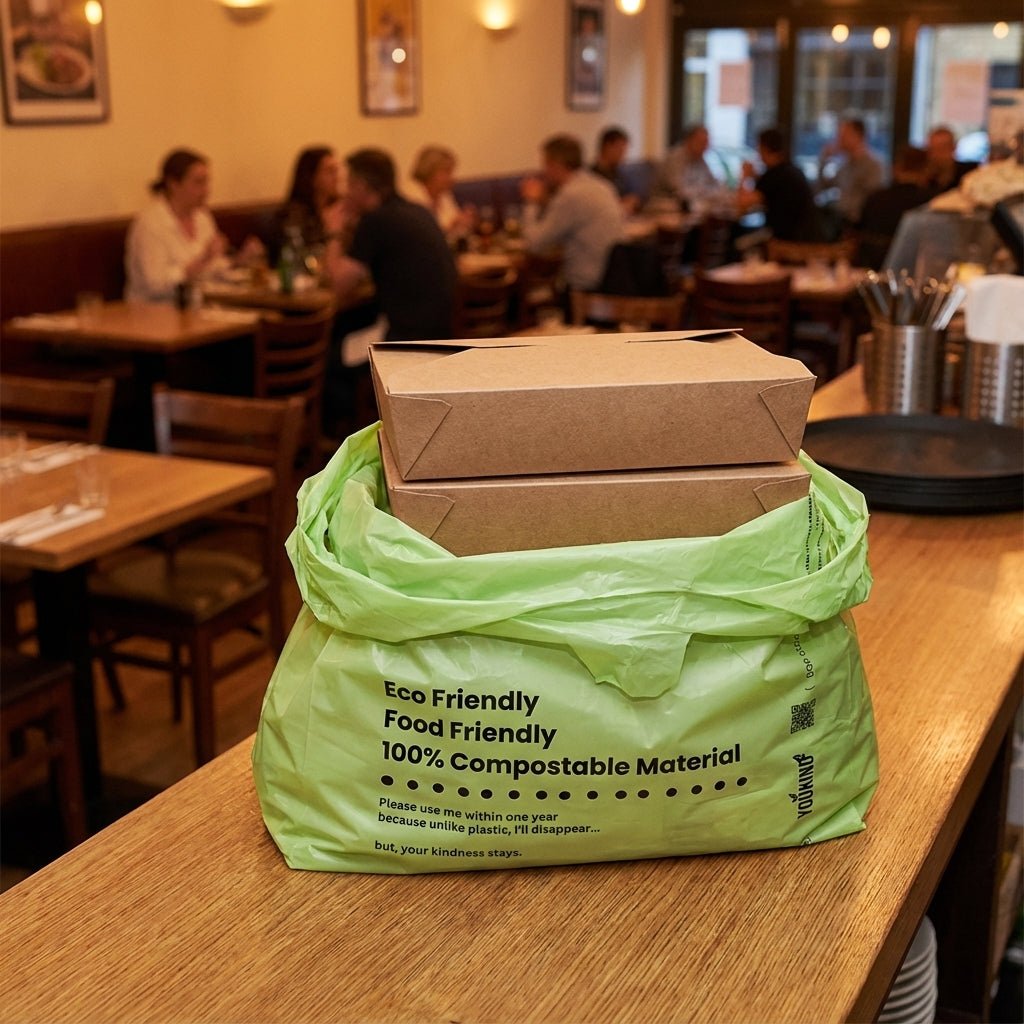 Take - aways, Shopping and Grocery Bags - 100% Compostable Carrier Bags | YouKind UK - YouKind