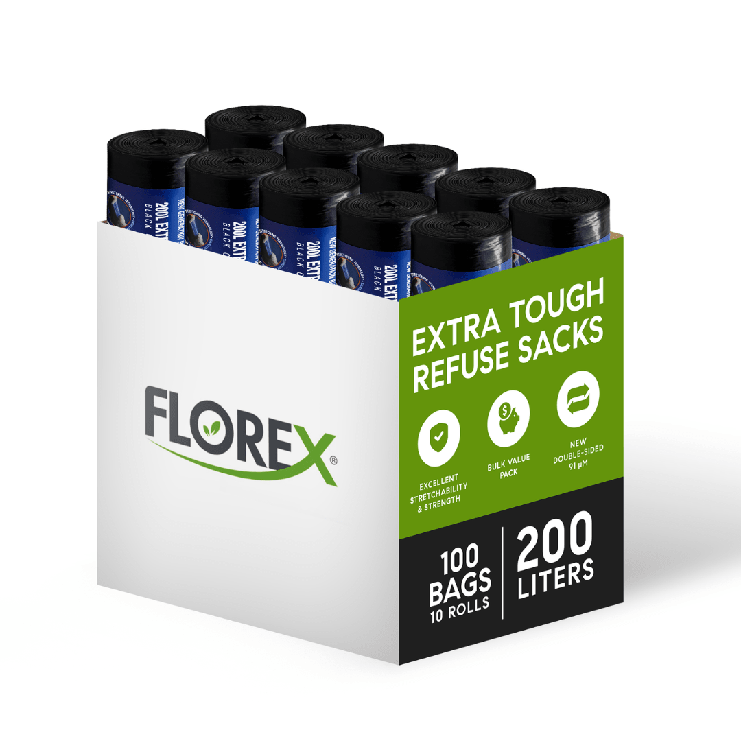 200L Extra Tough Refuse Sacks - 91µm (100 Bags) - YouKind