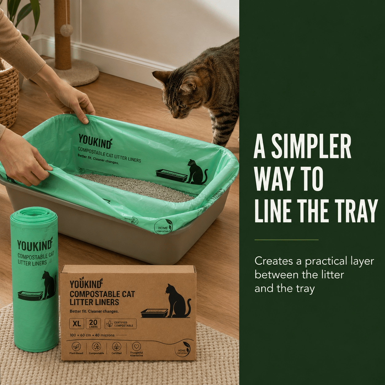 Compostable Cat Litter Liners XL | Certified | YouKind - YouKind