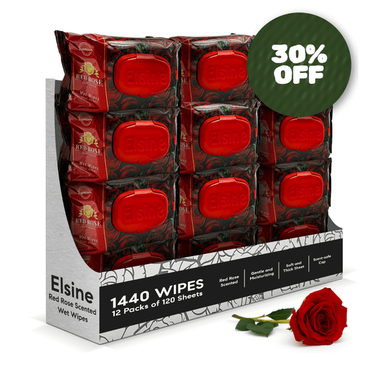 1,440 Wipes - Red Rose Scented Wet Wipes - Thick and Gentle Body Cleansing Wipes - YouKind