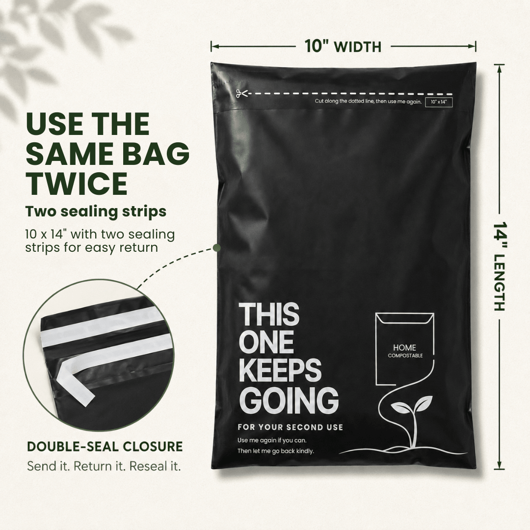 50 YouKind Small Compostable Mailing Bags | 10 x 14 Inch Mailers - YouKind