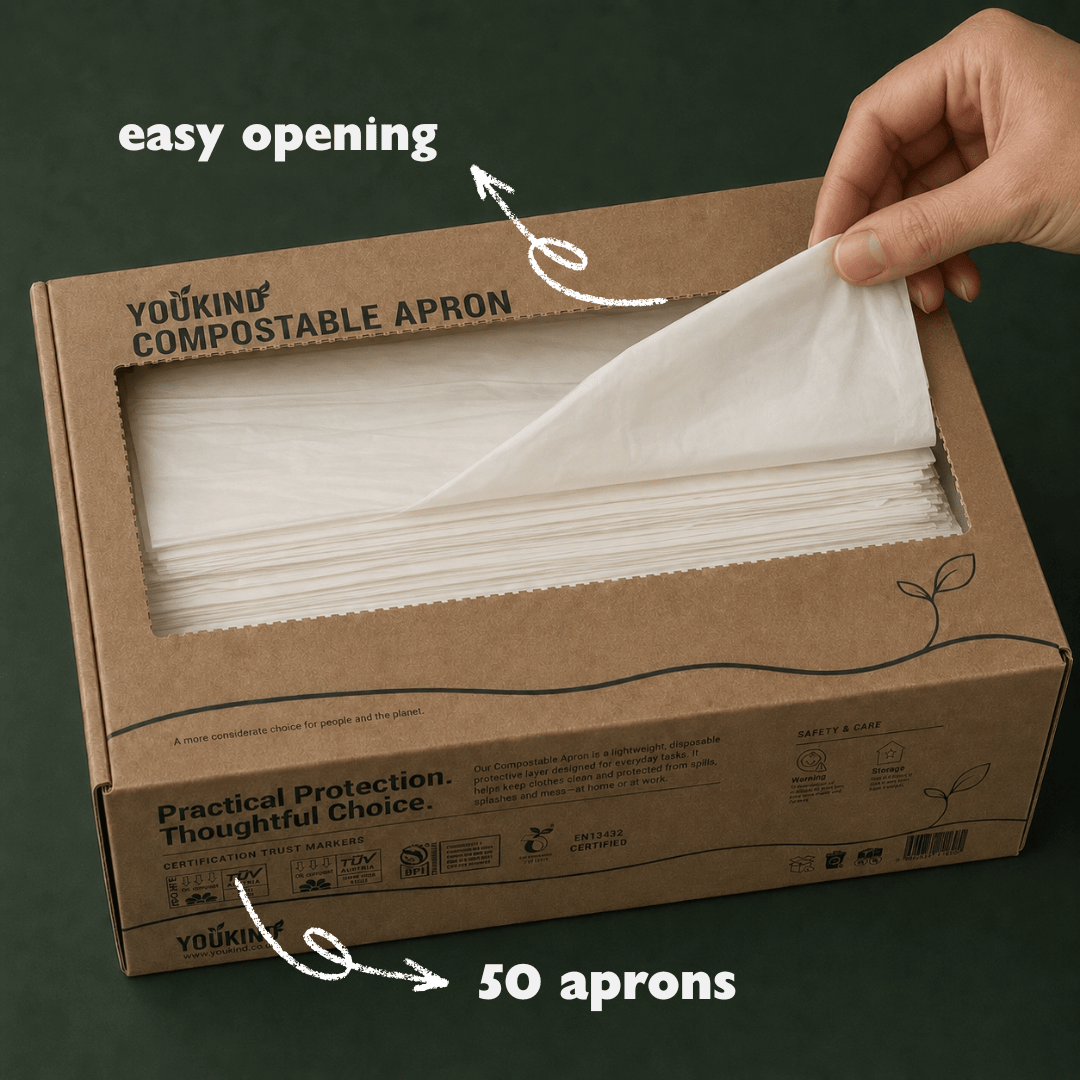 Compostable Disposable Apron, 100 Pack — Food Prep & Cleaning - YouKind
