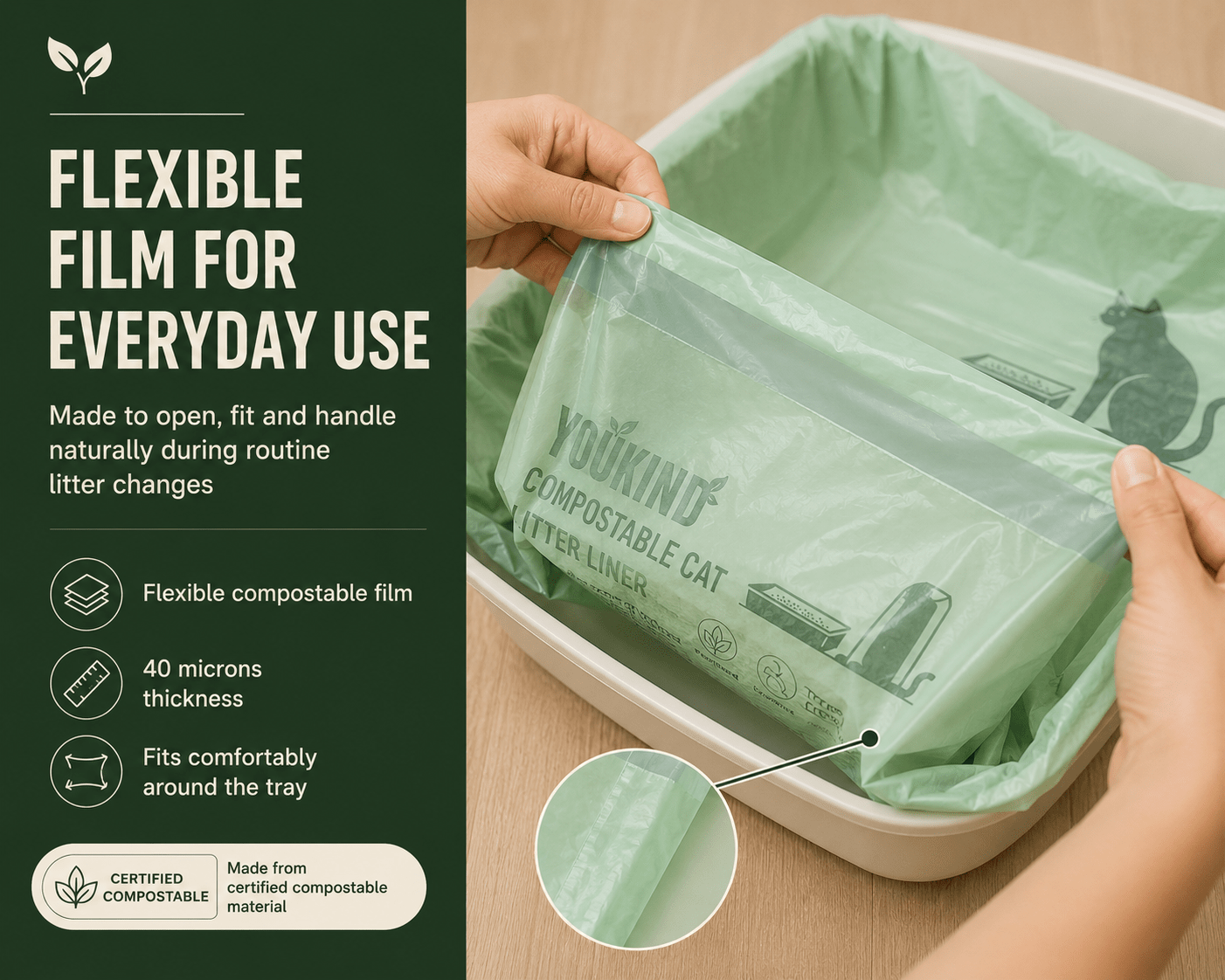 Compostable Cat Litter Liners XL | Certified | YouKind - YouKind