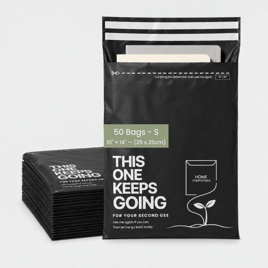 50 YouKind Small Compostable Mailing Bags | 10 x 14 Inch Mailers - YouKind