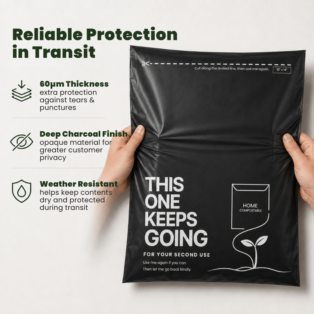 50 YouKind Small Compostable Mailing Bags | 10 x 14 Inch Mailers - YouKind