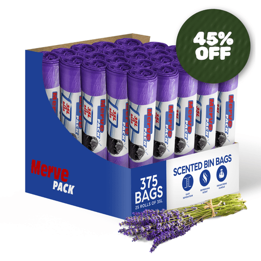 35L (375 Bags) - Lavender Scented Bin Bags with Drawsting - YouKind