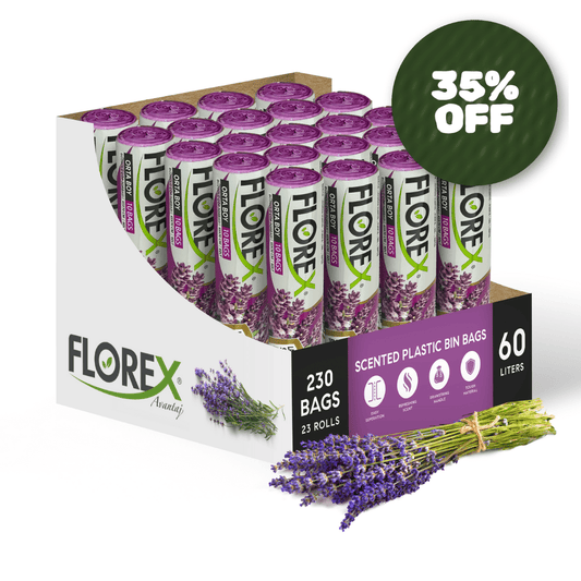 60L Bin Bags - 250 Counts Lavender Scented Bin Bags with Drawstrings - YouKind