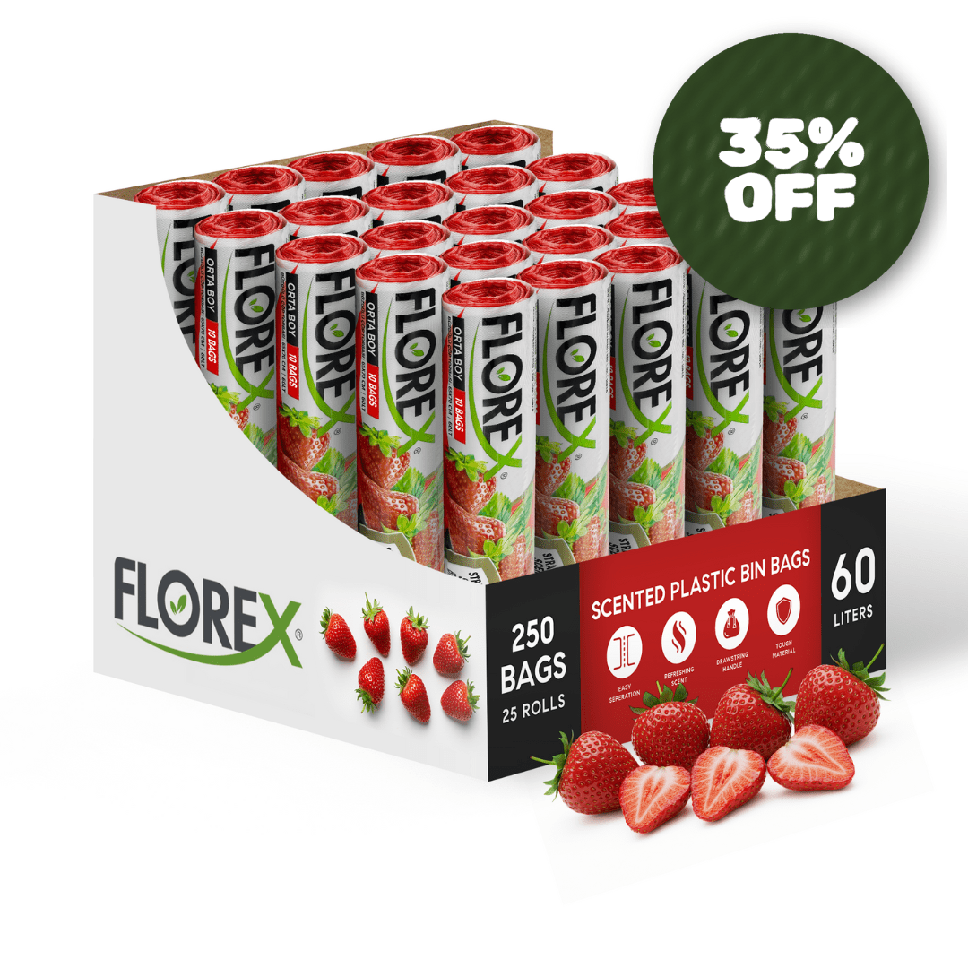 60L Bin Bags - 250 Counts Strawberry Scented Bin Bags with Drawstrings - YouKind