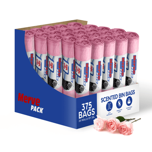 35L (375 Bags) - Rose Scented Bin Bags with Drawsting - YouKind