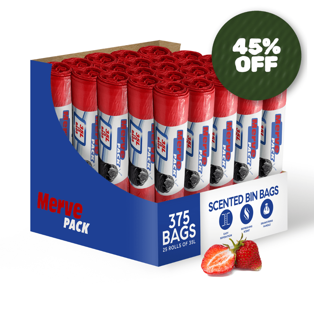 35L (375 Bags) - Strawberry Scented Bin Bags with Drawsting - YouKind