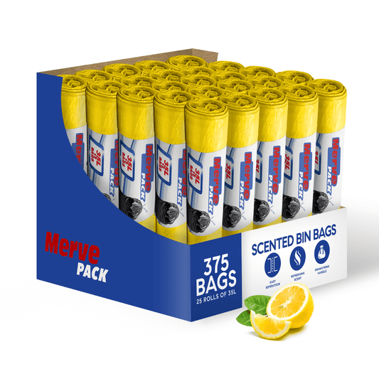35L (375 Bags) - Lemon Scented Bin Bags with Drawsting - YouKind