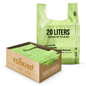 Large 20 Liter (500 Bags) - 100% Compostable Carrier Bags with Handle - Versatile for Grocery, Food Take - aways, and Household Use - YouKind