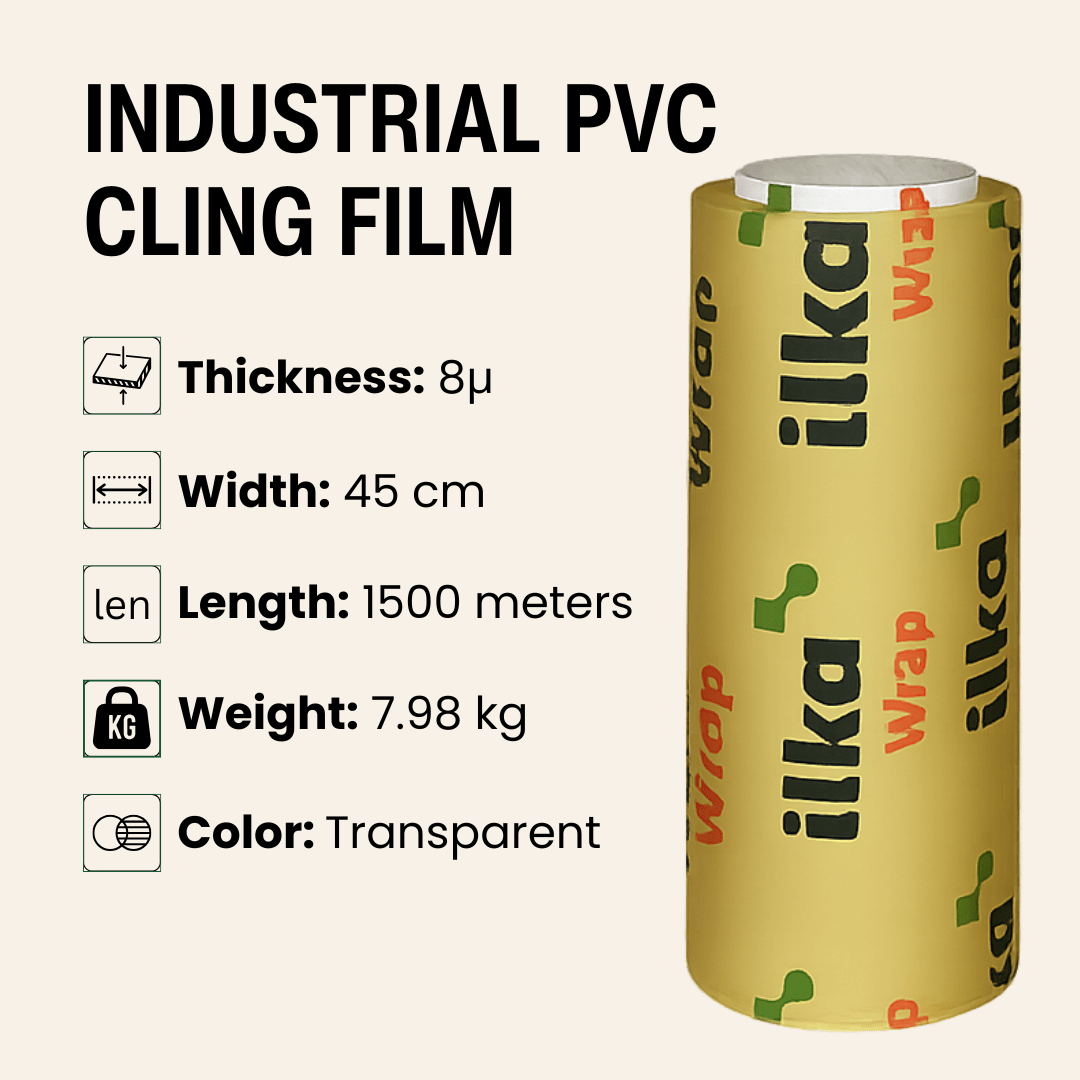 Industrial Cling Film 45cm x 1500m – Heavy Duty Stretch Wrap Roll for Moving, Storage & Packaging - YouKind