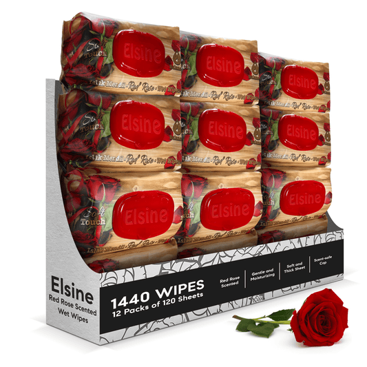 1,440 Wipes - Red Rose Scented Wet Wipes - Thick and Gentle Body Cleansing Wipes - YouKind