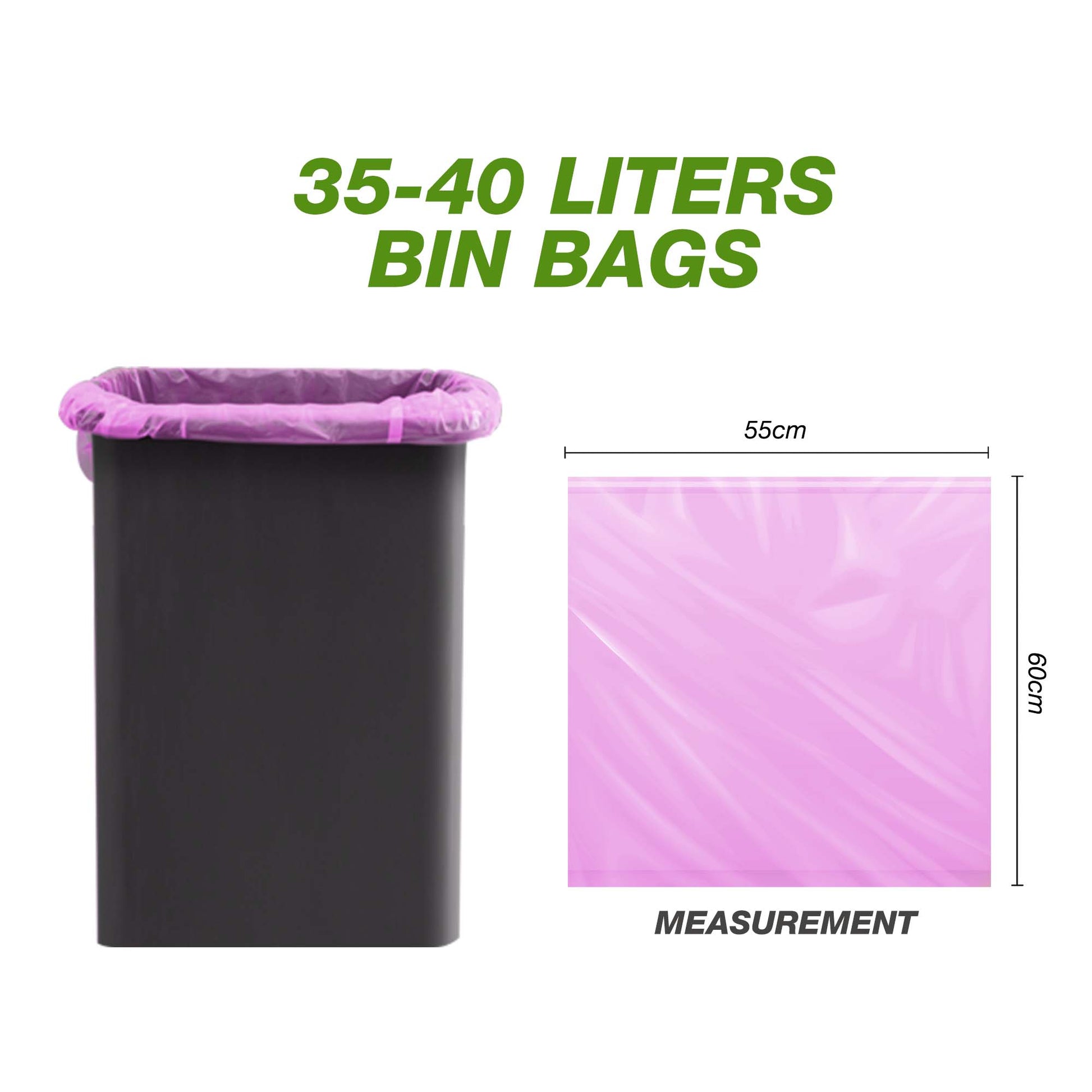 40L Bin Bags - 345 Counts Lavender Scented Bin Liners with Drawstrings - YouKind
