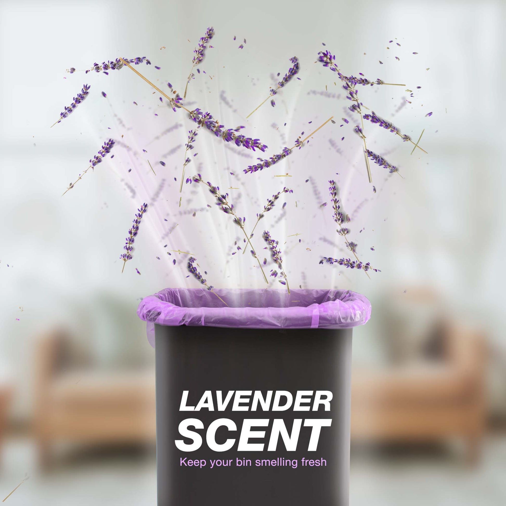 40L Bin Bags - 345 Counts Lavender Scented Bin Liners with Drawstrings - YouKind