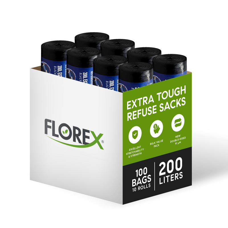 200L Extra Tough Refuse Sacks - 91µm (100 Bags) - YouKind