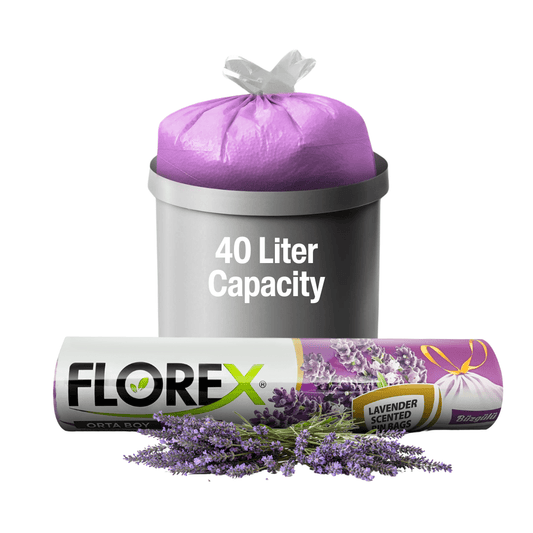 40L Bin Bags - Lavender Scented Bin Liners with Drawstrings - YouKind