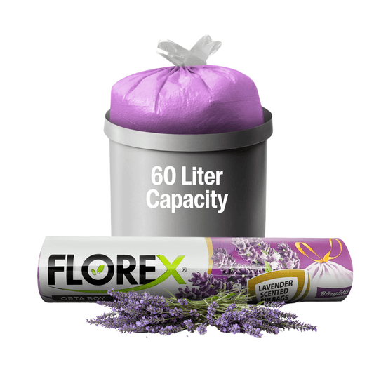 60L Bin Bags - Lavender Scented Bin Bags with Drawstrings - YouKind