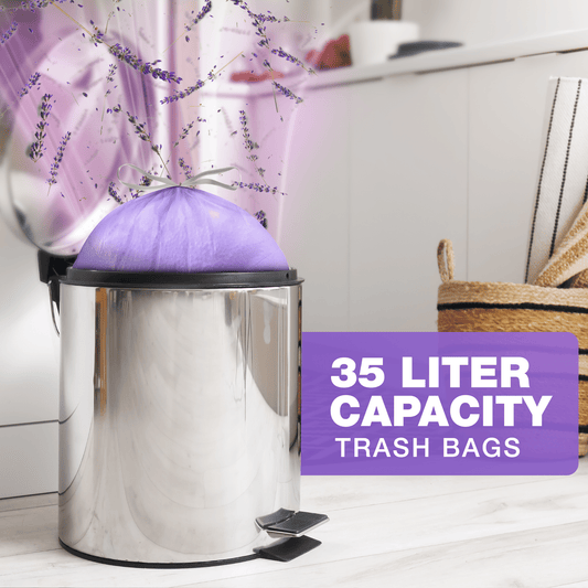 35L (375 Bags) - Lavender Scented Bin Bags with Drawsting - YouKind