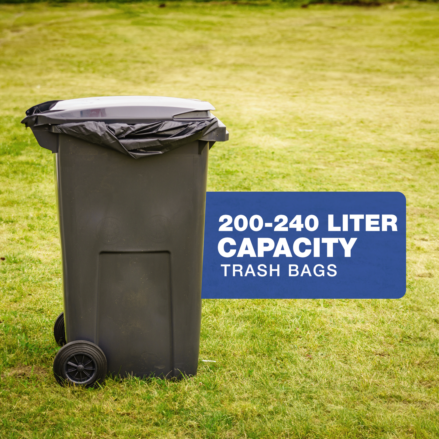 200L-240L (100 Bags) - Black Bin Bags - 100% Made of Recycled Material