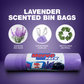 Merve Pack 35L Lavender Scented Bin Bags with Drawstrings – Fresh and Reliable Bin Liners for Kitchen, Bathroom, and Outdoor Use