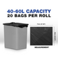 40L-60L (20 Bags) - Black Bin Bags - 100% Made of Recycled Material