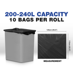 Recycled Trash Bags | 200L - 240L (10 Counts per Roll) 100% Made of Recycled Material - YouKind