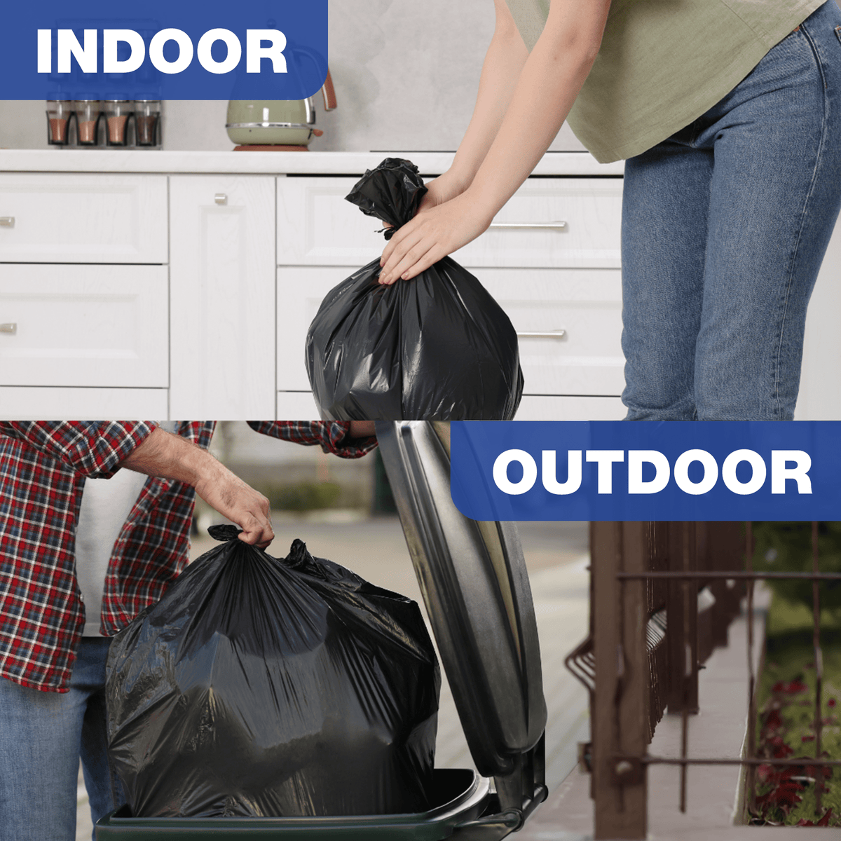 Recycled Trash Bags | 200L - 240L (10 Counts per Roll) 100% Made of Recycled Material - YouKind