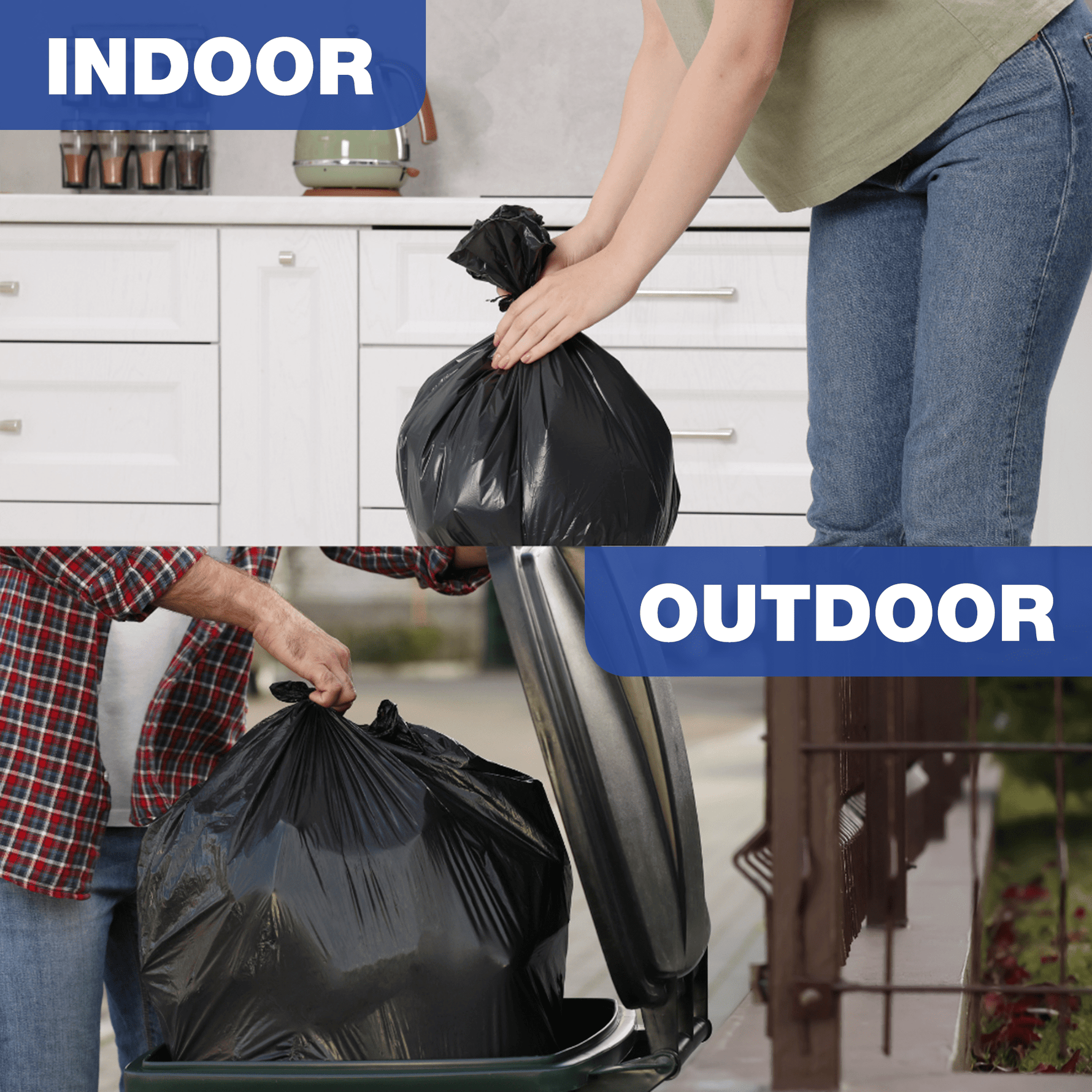 Recycled Trash Bags | 200L - 240L (10 Counts per Roll) 100% Made of Recycled Material - YouKind