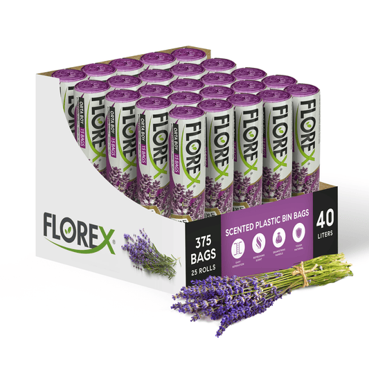 40L Bin Bags - 375 Counts Lavender Scented Bin Liners with Drawstrings - YouKind