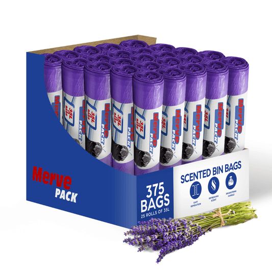 35L (375 Bags) - Lavender Scented Bin Bags with Drawsting - YouKind