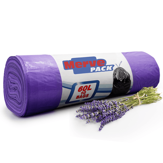 60L (10 Bags per roll) - Lavender Scented Bin Bags with Drawsting - YouKind