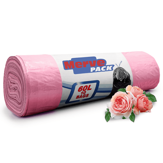 60L (10 Bags per roll) - Rose Scented Bin Bags with Drawsting - YouKind